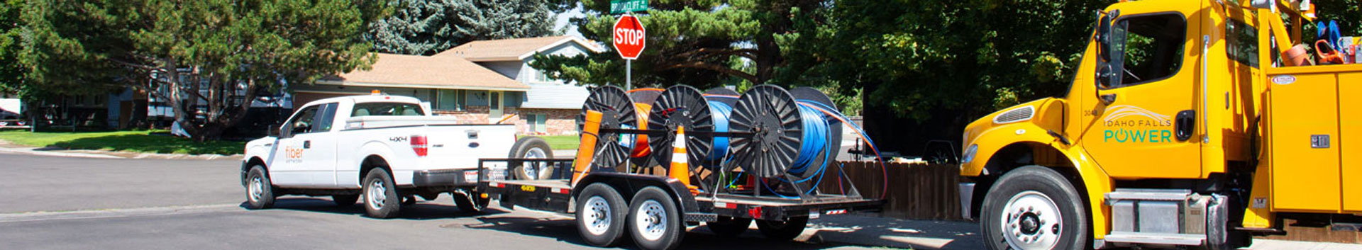 photo of work trucks