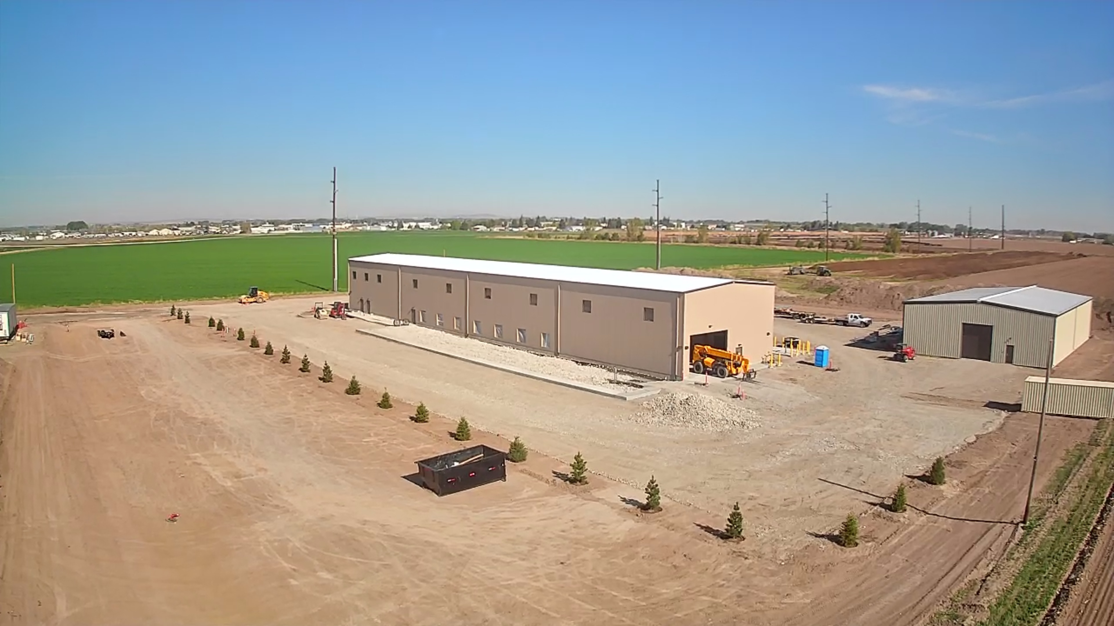 Aerial of peaking plant construction site