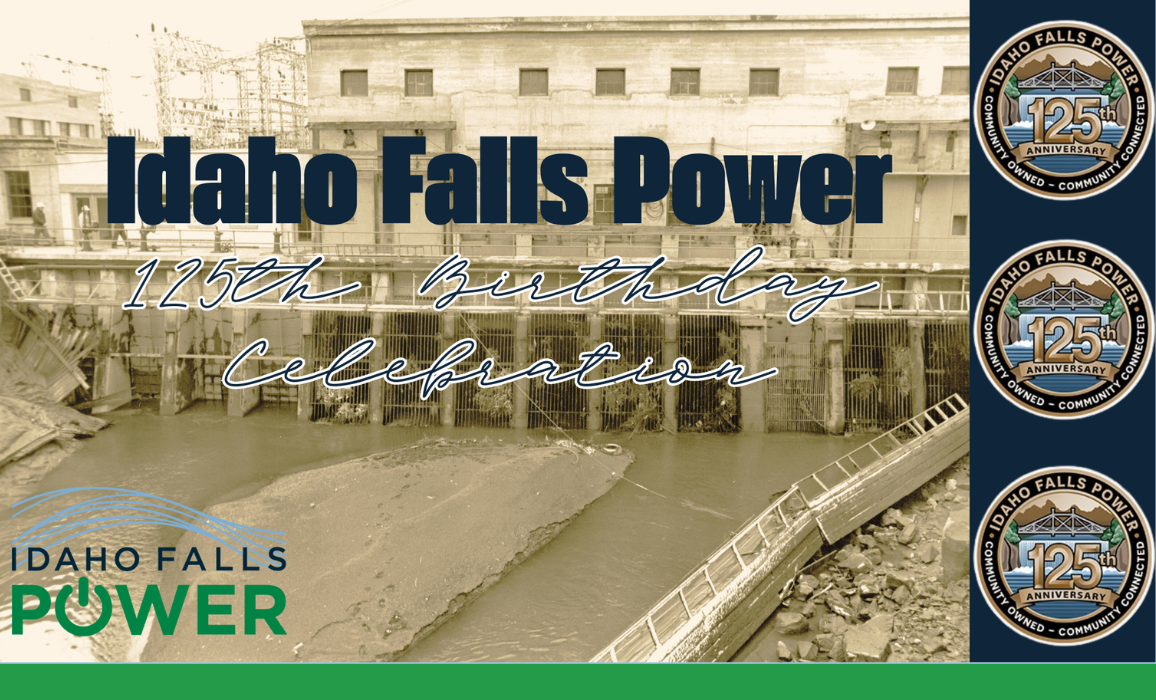 Event Invitation Text Overlaid Old Dam Picture